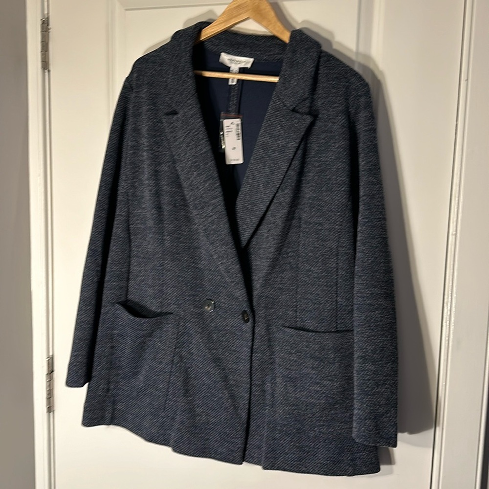 Navy Wool Looking Blazer